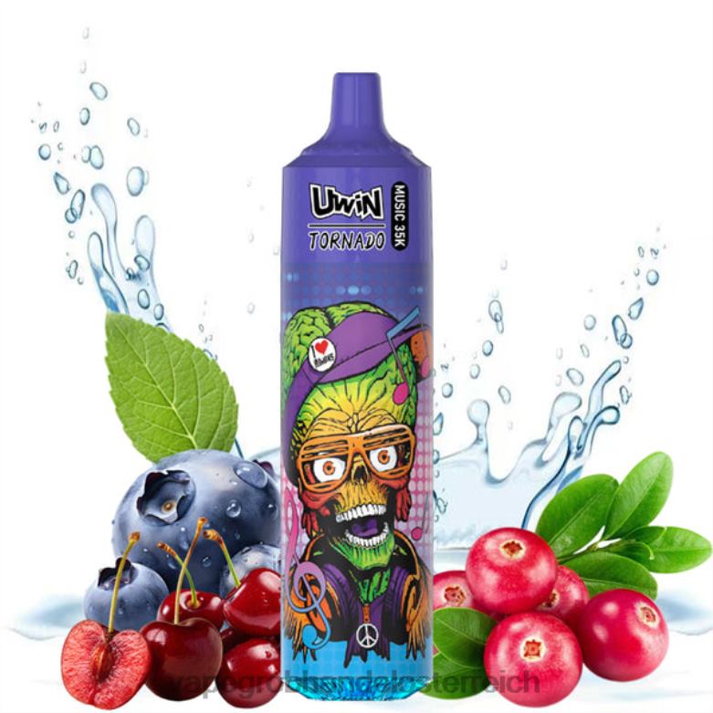 Vape Großhandel Preise Heidelbeere, Kirsche, Cranberry - UWIN CRYSTAL 35.000 Einweg-Vaporizer V4H2226