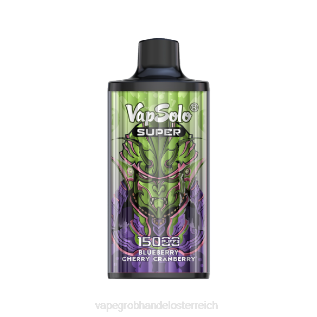 Vape Großhändler P4DL110 Vapsolo SUPER Einweg-Vapor Heidelbeere, Kirsche, Cranberry
