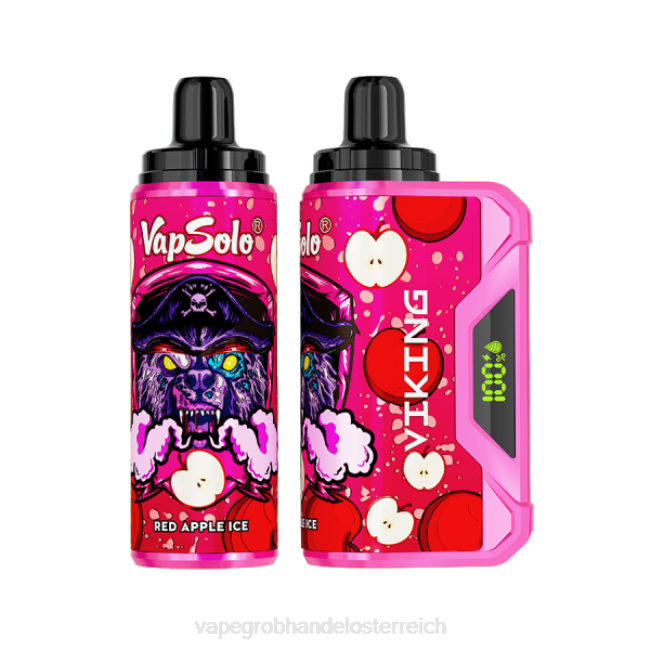 Vape Österreich Preis P4DL136 Vapsolo VIKING Einweg-Vapor rotes Apfeleis