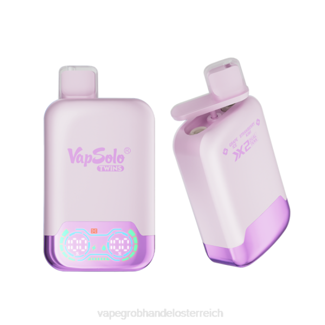 Vape Großhandel Preise P4DL122 Vapsolo TWINS Einweg-Vapor Traubeneis und Erdbeerkiwi