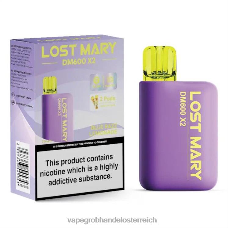 Vape Großhändler Blue Razz Limonade 4FVXR466 LOST MARY DM600 X2
