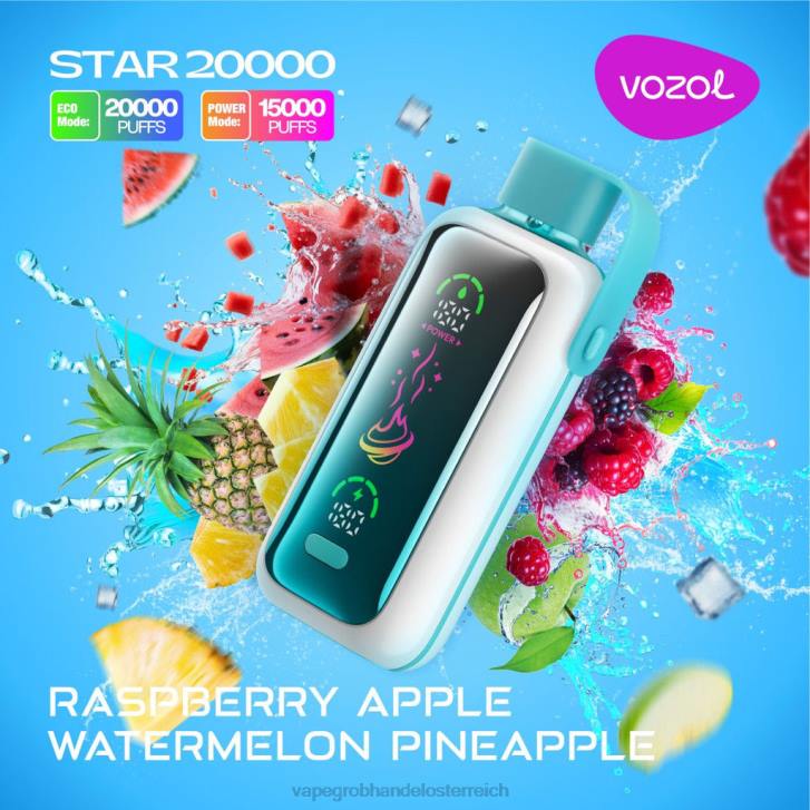 Vape Kaufen Graz Himbeere, Apfel, Wassermelone, Ananas 24LZ18 VOZOL STAR 20000
