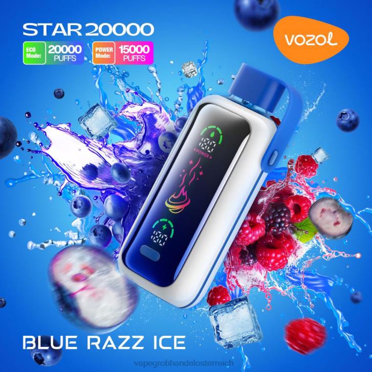 Vape Kaufen Graz blaues Razz-Eis 24LZ4 VOZOL STAR 20000