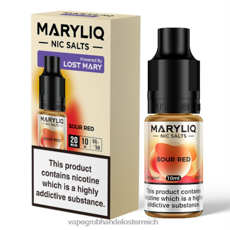 Vape Großhändler saures Rot 4FVXR456 LOST MARY MARYLIQ Nic-Salze – 10 ml – 20 mg
