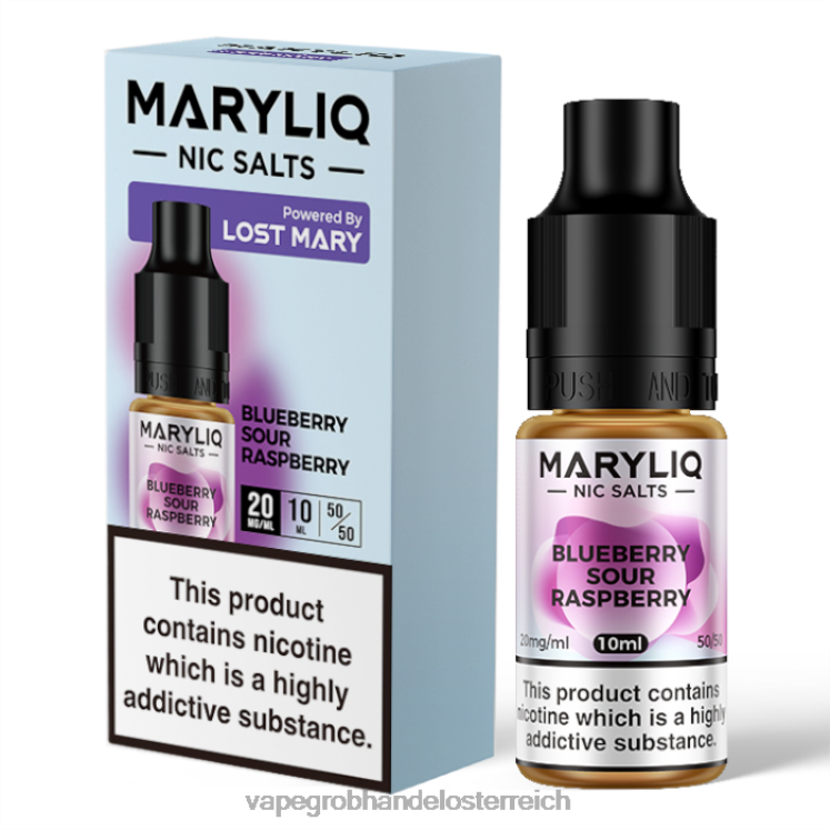 Vape Großhandel Österreich Heidelbeere, saure Himbeere 4FVXR441 LOST MARY MARYLIQ Nic-Salze – 10 ml – 20 mg