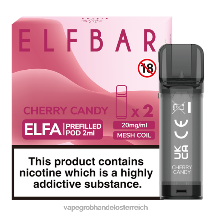 Vape Österreich Preis Kirschbonbons 4FVXR338 ELFBAR Elfa vorgefüllte Kapsel – 2 ml – 20 mg (2er-Pack)